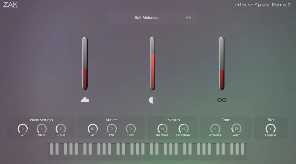 Infinite Space Piano 2 interface